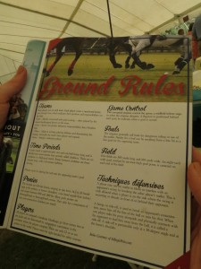 Ground rules for the polo match